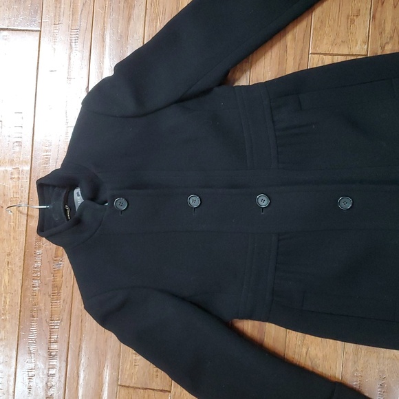 J. Crew Double Cloth Wool Peplum Black Pea Coat - Picture 8 of 8